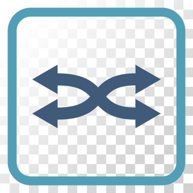 Shuffle okları yatay vektör simgesi bir çerçeve içinde