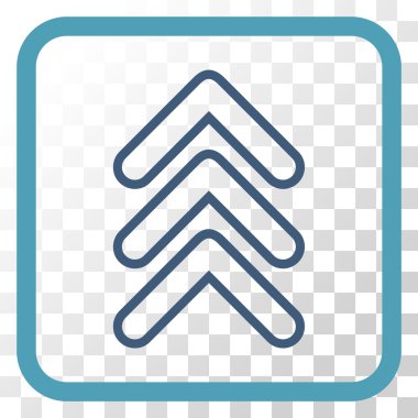 İşaretçi yukarı vektör simgesi bir çerçeve içinde üçlü