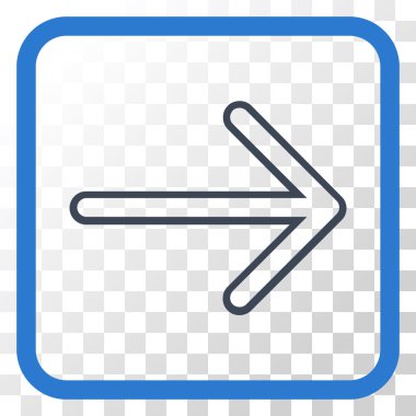 Ok sağ vektör simgesi bir çerçeve içinde