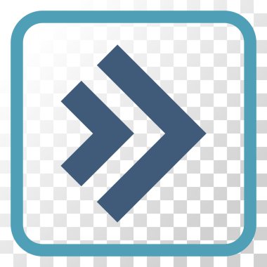 Üst karakter doğru vektör simgesi bir çerçeve içinde