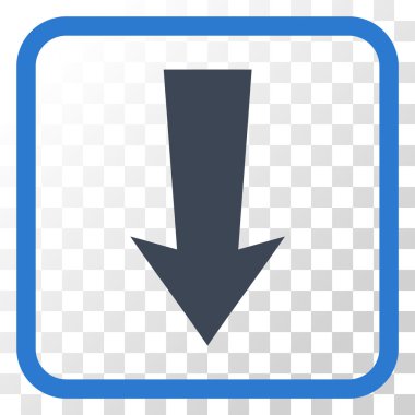 Vektör simgesi bir çerçeve içinde aşağı ok