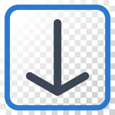 Vektör simgesi bir çerçeve içinde aşağı ok