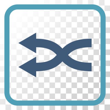 Shuffle oklar sol vektör simgesi bir çerçeve içinde