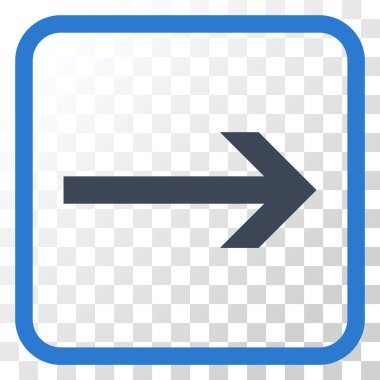 Ok sağ vektör simgesi bir çerçeve içinde