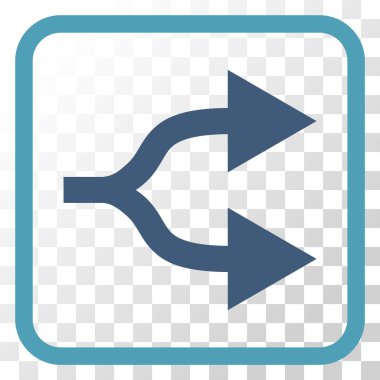 Split okları doğru vektör simgesi bir çerçeve içinde