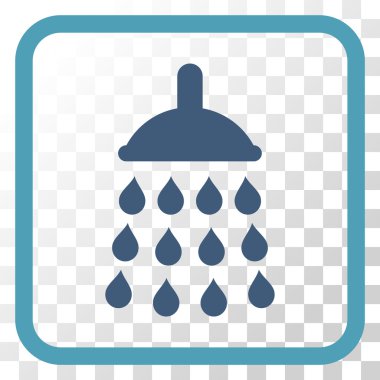 Duş vektör simgesi bir çerçeve içinde