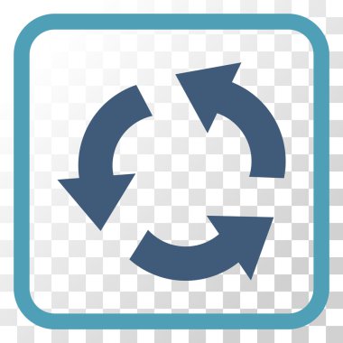 Geri dönüşüm vektör simgesi bir çerçeve içinde