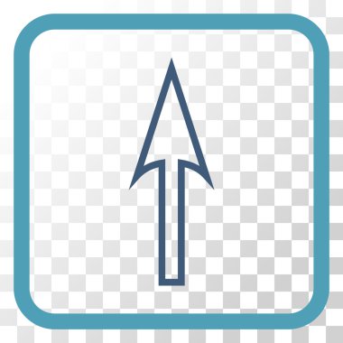 Vektör simgesi bir çerçeve içinde yukarı ok keskin