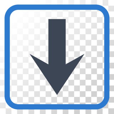 Vektör simgesi bir çerçeve içinde aşağı ok