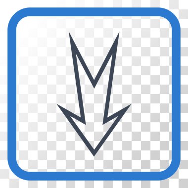 Vektör simgesi bir çerçeve içinde aşağı ok