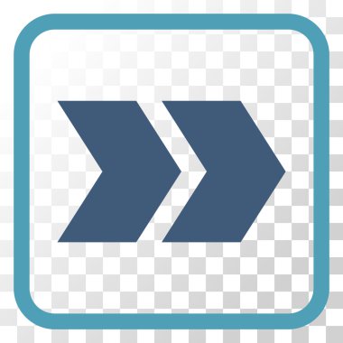 Üst karakter doğru vektör simgesi bir çerçeve içinde