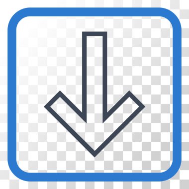 Vektör simgesi bir çerçeve içinde aşağı ok