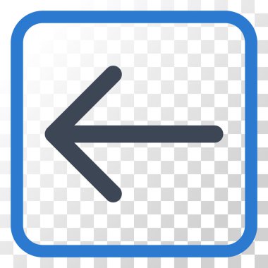 Ok sol vektör simgesi bir çerçeve içinde