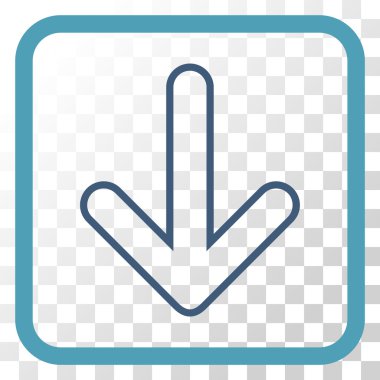 Vektör simgesi bir çerçeve içinde aşağı yönlü ok