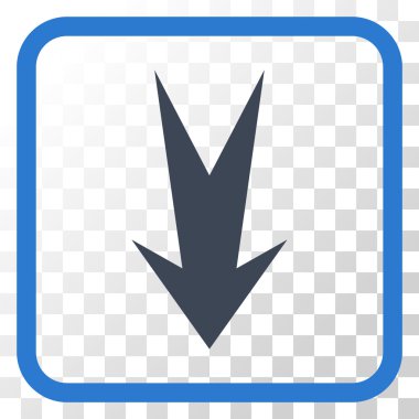 Vektör simgesi bir çerçeve içinde aşağı ok