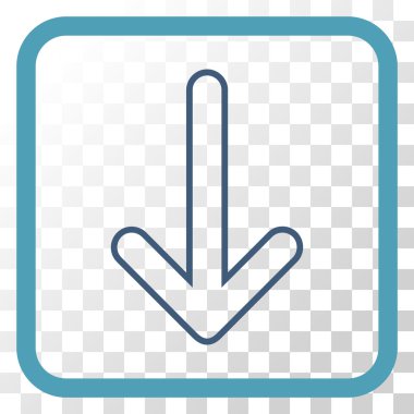 Vektör simgesi bir çerçeve içinde aşağı yönlü ok