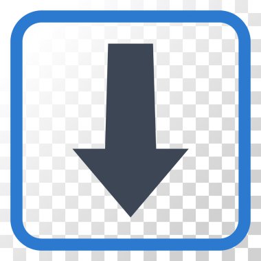 Vektör simgesi bir çerçeve içinde aşağı ok