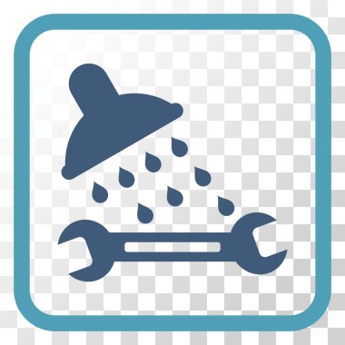 Duş sıhhi tesisat vektör simgesi bir çerçeve içinde