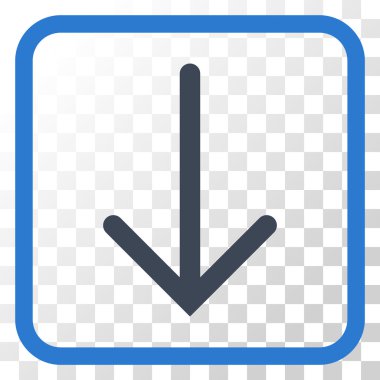 Vektör simgesi bir çerçeve içinde aşağı ok