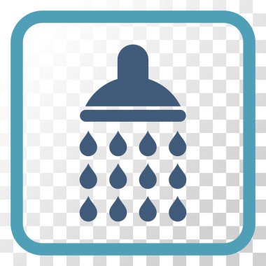 Duş vektör simgesi bir çerçeve içinde