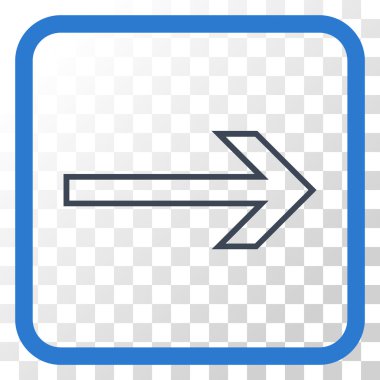 Ok sağ vektör simgesi bir çerçeve içinde