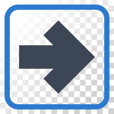 Ok sağ vektör simgesi bir çerçeve içinde