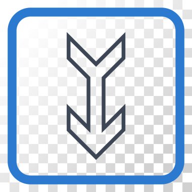 Vektör simgesi bir çerçeve içinde aşağı ok