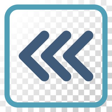 Ok ucu sol vektör simgesi bir çerçeve içinde üçlü