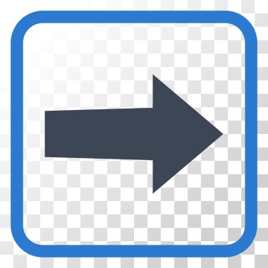 Ok sağ vektör simgesi bir çerçeve içinde