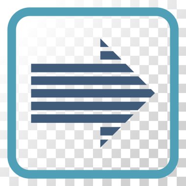 Şerit ok doğru vektör simgesi bir çerçeve içinde