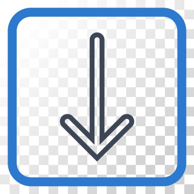 Vektör simgesi bir çerçeve içinde aşağı ok