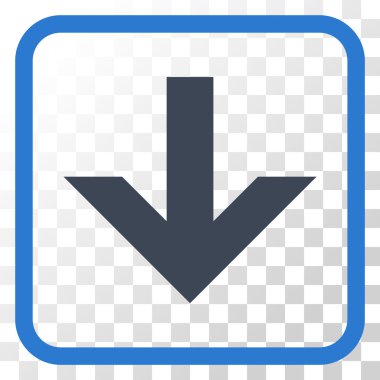 Vektör simgesi bir çerçeve içinde aşağı ok