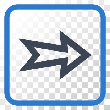 Ok sağ vektör simgesi bir çerçeve içinde