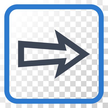 Ok sağ vektör simgesi bir çerçeve içinde