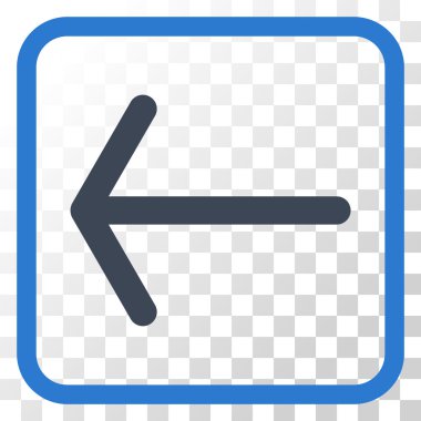 Ok sol vektör simgesi bir çerçeve içinde