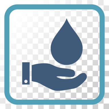 Su Servisi vektör simgesi bir çerçeve içinde