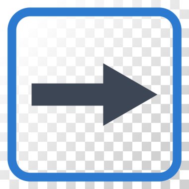 Ok sağ vektör simgesi bir çerçeve içinde