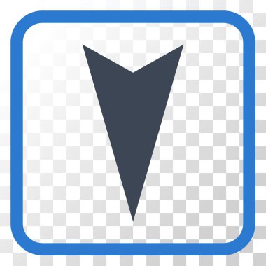 Vektör simgesi bir çerçeve içinde aşağı ok ucu