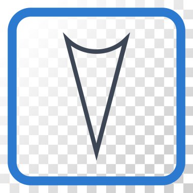 Vektör simgesi bir çerçeve içinde aşağı ok ucu