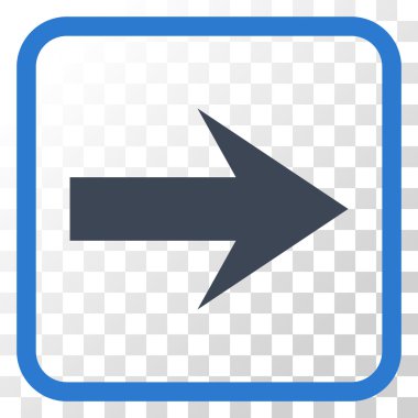 Ok sağ vektör simgesi bir çerçeve içinde