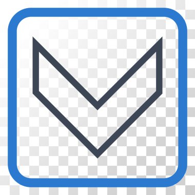 Vektör simgesi bir çerçeve içinde aşağı ok ucu