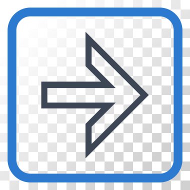 Ok sağ vektör simgesi bir çerçeve içinde