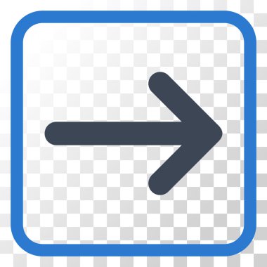 Ok sağ vektör simgesi bir çerçeve içinde