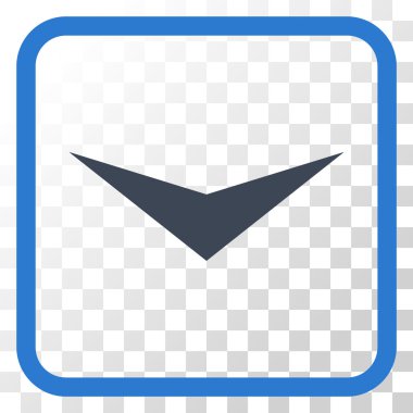 Vektör simgesi bir çerçeve içinde aşağı ok ucu