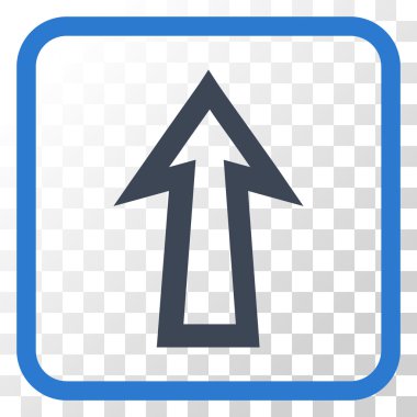 Vektör simgesi bir çerçeve içinde yukarı ok