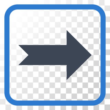 Ok sağ vektör simgesi bir çerçeve içinde