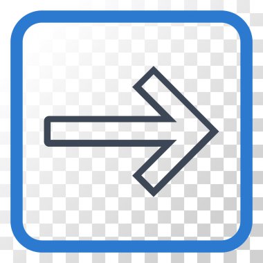 Ok sağ vektör simgesi bir çerçeve içinde