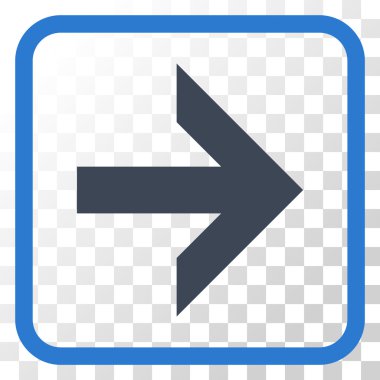 Ok sağ vektör simgesi bir çerçeve içinde