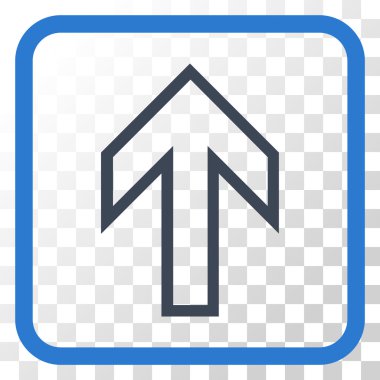 Vektör simgesi bir çerçeve içinde yukarı ok