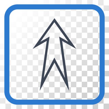 Vektör simgesi bir çerçeve içinde yukarı ok